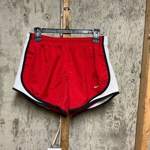 Nike Dri-FIT Women’s Athletic Running Shorts Red White Black Size M Breathable